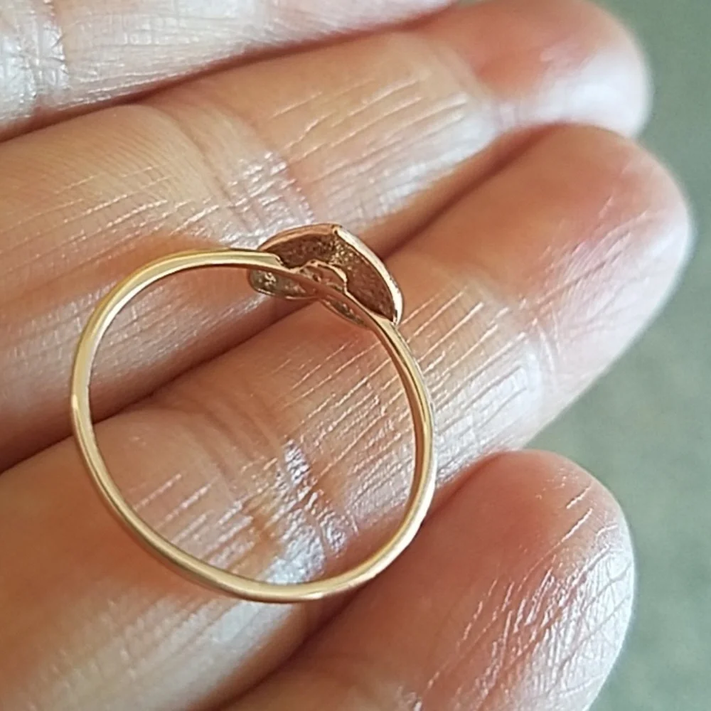 14k Rose Gold Heart Promise Ring 3 4 5 6 7 8 9
